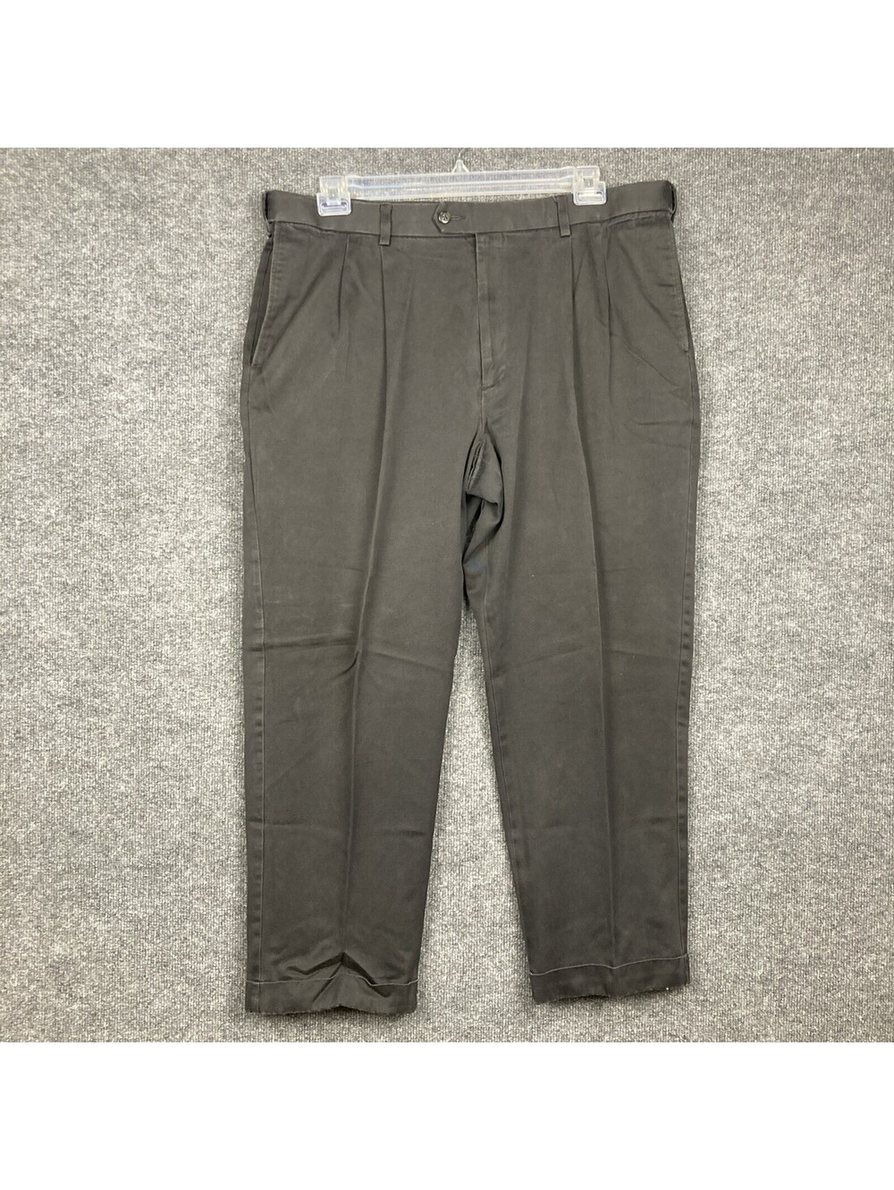 Savane Mens 38x29 Black Pleated Cuffed Pocket Dress Pants Trousers